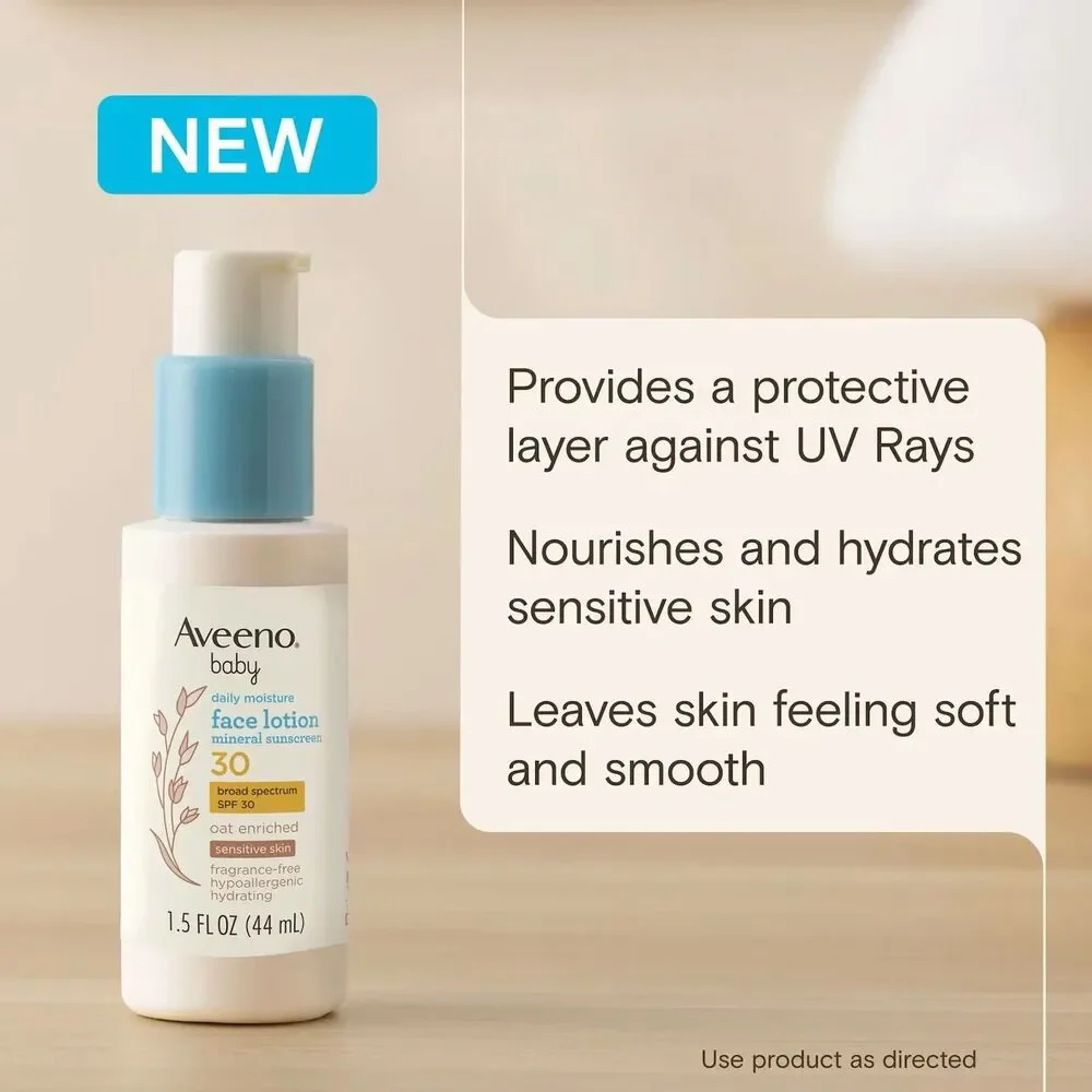 Aveeno Baby Daily Moisture Face Lotion & Mineral Sunscreen SPF 30 Fragrance Free